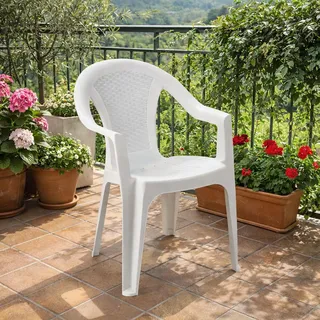 Mojawo Ischia Stapelstuhl 56 x 56 x 83 cm Weiß