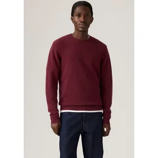 Wollpullover LEVI'S "ORIGINAL HM SWEATER", Herren, Gr. XL, tawny port, Strick, Obermaterial: 80% Wolle, 20% Polyamid, regular fit normal, Rundhals, Pullover, klassische Rundhalsform