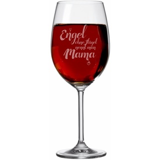 LEONARDO XXL Weinglas -Engel ohne Flügel nennt man Mama- 630 ml mit Gravur, Geschenkidee zum Muttertag & Geburtstag für Frauen