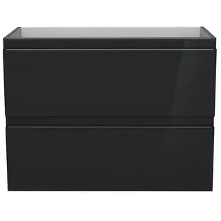 Camargue Espacio Waschbeckenunterschrank  (80 x 40 x 60 cm, 2 Schubkästen, Gama anthrazit glänzend)