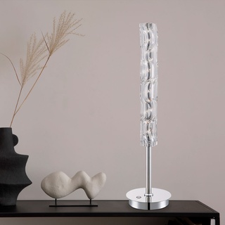 Tischlampe Glas Leseleuchte Beistelllampe Touchdimmer Nachttischleuchte Tischleuchte Chrom, 8W 480lm neutralweiß, H 60 cm