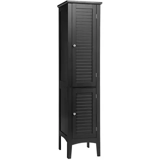 Costway Hochschrank 37 x 37 x 160 cm Schwarz Holz, Metall, MDF