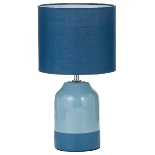 Pauleen Tischleuchte Sandy Glow max. 20W 230V Stoffschirm Keramik, ohne Leuchtmittel, E14, Stoffschirm, Keramik blau