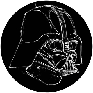 KOMAR Fototapete "Star Wars Ink Vader" Tapeten 125x125 cm (Breite x Höhe), rund und selbstklebend Gr. B/L: 125 m x 125 m, Rollen: 1 St., schwarz (schwarz, weiß) Fototapeten Comic
