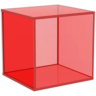 DIMEIYAN Acryl-Wandregal, schwebendes Acryl-Würfelregal, hängendes Wandregal zur Aufbewahrung von Fotos, Spielzeug, Büchern und Dekoration(Red)