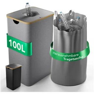 newhabitat Pfandflaschen-Sammelbehälter 100 l Grau