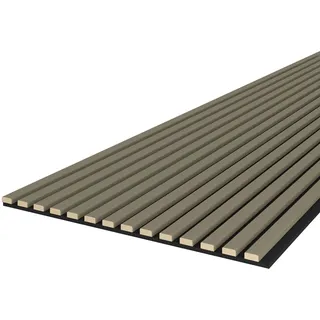 Leiste24 Akustikpaneel 2400 x 600 mm Schwarz Olive | Lamellenverkleidung mit schwarzem Akustikfilz, Wandverkleidung im Lamellendekor Olive für moderne Innenräume