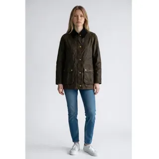 Barbour für Damen. LWX0752 Jacke Acorn Wax olivbraun (L), Lässig, Baumwolle