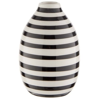 BUTLERS Dekovase CARO Vase Streifen Höhe 14cm schwarz|weiß