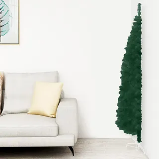 Homgoday Künstlicher Weihnachtsbaum dünn halber Ständer Grün 180 cm, Weihnachtsdekorationen, Weihnachtsbaum, künstlicher Weihnachtsbaum, dünne Halterung