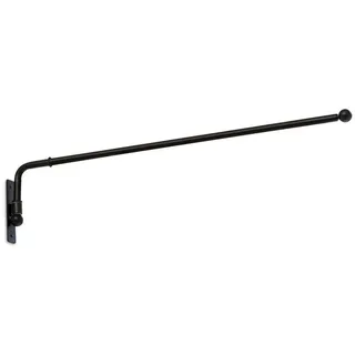 Loberon Vorhangstange Epping 1-läufig Ø 15 mm 150 cm Schwarz
