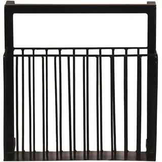SIT Möbel Wandregal-Set | 4-teilig | 2 Körbe | Halterung für 2 Flaschen und 6 Gläser | Metall | Serie THIS & THAT | antikschwarz