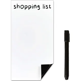 TMS Kleines magnetisches Whiteboard für den Kühlschrank mit trocken abwischbarem Marker | Einkaufsliste, Memoboard oder Planer für Notizen | trocken Mini-Whiteboard oder Küchen-To-Do-Liste [21 x 10cm]