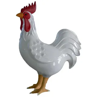Xlmoebel Skulptur Lebensgroße Huhn-Figur aus hochwertigem Material für den Garten (Skulptur A517B-180cm), Hergestellt in Europa weiß