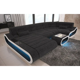 Wohnlandschaft Polstersofa Eck Sofa CONCEPT U Form Couch Garnitur Ottomane LED