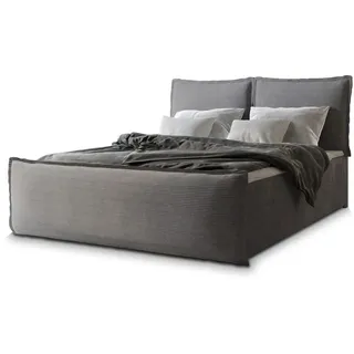 masseno Boxbett mit Bettkasten ¦ grau ¦ Maße cm B: 140 H: 98