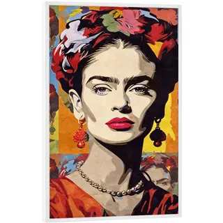 artboxONE Poster mit weißem Rahmen 45x30 cm Menschen Frida Kahlo Pop Art - Bild Frida-Kahlo-gemälde