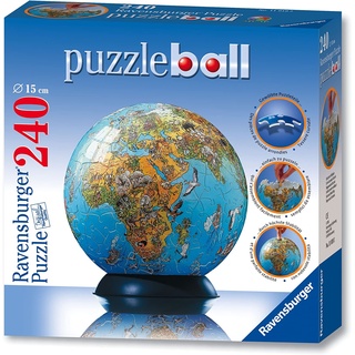 Ravensburger 11019 Puzzleball - Illustrierte Weltkarte [240 Teile] (Neu differenzbesteuert)