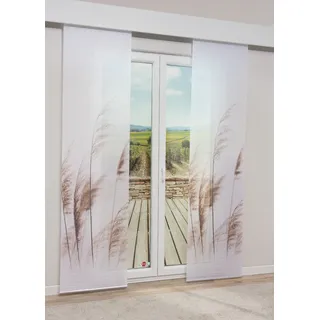Lysel - Schiebegardine Androka Halbtransparent in den Maßen 245xcm x 60cm, Braun/beigebraun