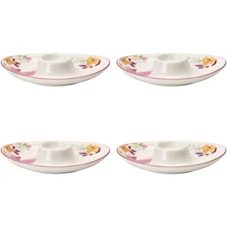 Villeroy & Boch Mariefleur Basic 4er Set Eierbecher oval weiß aus Porzellan