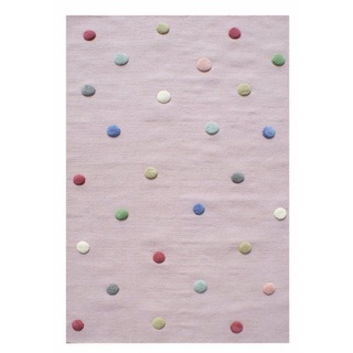 Kinderteppich Colordots, Happy Rugs, rechteckig, Höhe: 15 mm, Wollteppich lila 100 cm x 160 cm x 15 mmLivone GmbH