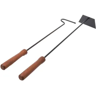 Aqbau® Kaminbesteck Set 2tlg. Mit Schürhaken und Aschekratzer Schwarz Kaminzubehör Modern, Kamin Besteck, Kaminwerkzeug, ofen zubehör, kaminwerkzeug, kaminbesteck einzeln