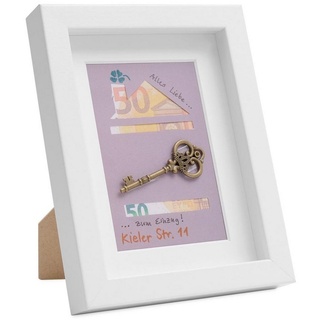 PHOTOLINI Bilderrahmen »3D-Bilderrahmen Objektrahmen mit Passepartout / für Objekte bis 1,5 cm Tiefe« weiß 15 cm x 20 cm