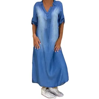 Jeansrock Damen Knielang Leicht Und Luftig Figurumspielend Bleistiftrock Blau Maxi Rock Elegante Jeansrock Mit Gummibund Rock Mit Schlitz Bequeme Grosse Grössen Midi Rock Jeans Kleid