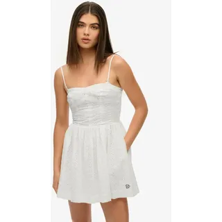 Superdry Sommerkleid BRODERIE CAMI MINI DRESS mit schöner Lochstickerei weiß L