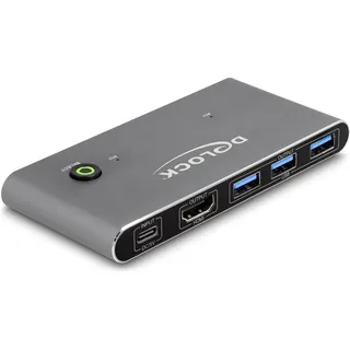 DeLock 18647 Tastatur/Video/Maus (KVM)-Switch Anthrazit (18647)