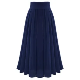 Rock Damen Sommer Faltenrock Damen Lang Plisseerock Elegant Elastisch Chiffon Rock Midi Sommerrock High Waist Strandrock