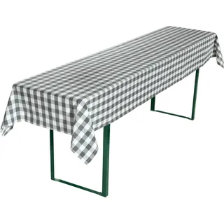 REDBEST Tischdecke Biertisch Tischdecke "Nashville", Baumwolle Karo/Landhaus grau 110 cm x 260 cm