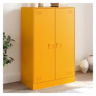 furnicato Sideboard Robustes Senfgelb 67 x 39 x 107 cm aus kaltgewalztem Stahl (1 St), Anrichte mit 6 Fächern, 2 Türen und Metallgriffen für das Wohnzimmer gelb