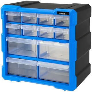 HMF Sortierbox 26,5 x 26,5 x 16 cm 12-tlg. Blau/Schwarz