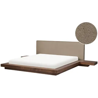 Bett Mit Lattenrost Bouclé Zen 180 X 200 Cm Braune Esche