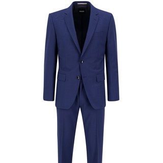 BOSS Anzug Herren Anzug HUGE mit Schurwolle Slim Fit (2-tlg) blau 50