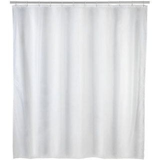 Anti-Schimmel Duschvorhang weiß einfarbig Textil 180 cm x 200 cm weiß, Wenko, 180x200 cm