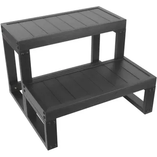 2-Stufen Treppe Whirlpool-Stufen Spa-Stufen Whirlpool-Pedal Treppen Rechteckig Badewanne SPA Treppe 60*54*42cm - schwarz für verschiedene Arten von Whirlpools, Heim-Badewannen oder Outdoor-Spas verwe