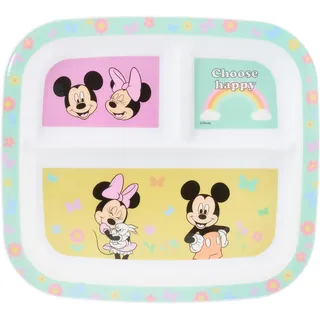 Disney Mickey & Friends 3-teilige Kinderteller - BPA-frei, langlebig & farbenfroh Essen für Kinder, perfekt für ausgewogene Mahlzeiten - ab 36 Monaten