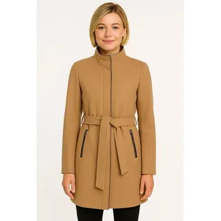 Vero Moda Kurzmantel VERO MODA "VMBLASSJESSY AW WOOL JACKET GA LCS", Damen, Gr. XS, beige (tigers eye), Web, Obermaterial: 64% Polyester, 30% Wolle, 6% Nylon, unifarben, Po-bedeckend, V-Ausschnitt, Mäntel Kurzmantel, mit Wollanteil und Lederimitat Details