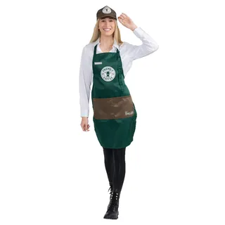 Dress Up America Barista Kostüm für Erwachsene - Grün Schürze und Mütze - Kaffee Barista Kostüm Set