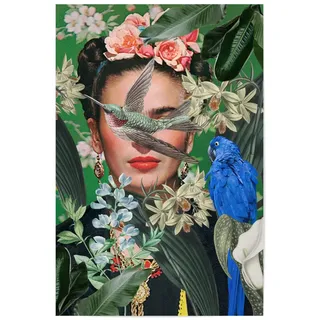 artboxONE Poster 30x20 cm Floral Frida Collage Art - Bild Frida Kahlo botanisch Collage