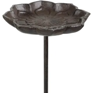 Moritz Vogeltränke Blüte 72 cm Gartenstecker – Vogelbad Stab Schale Metall | Frostbeständige Wasserstelle in Blütenform, für Beet, Rasen und Pflanzkübel, wetterfest, nostalgischer Gartenschmuck