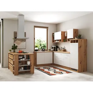 Respekta Winkelküche L-Form 280 cm Weiß