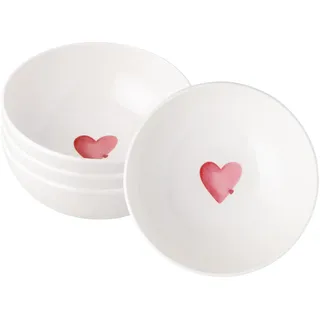 Villeroy & Boch Müslischalen Sending Love 4-tlg. Rot/Weiß