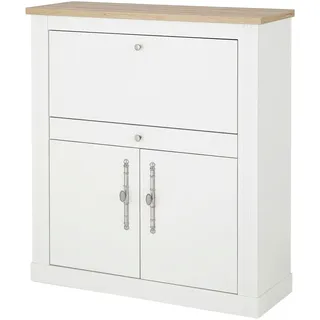 Sekretär OTTO HOME "Westminster, PC-Schrank mit klappbarer Tischplatte, Schreibtisch", pinie weiß, B:109cm H:120cm T:43cm, Sekretäre, Sekretär, Home-Office-Schreibtisch, Monitor-/Laptopfach, mit Kabelkanal