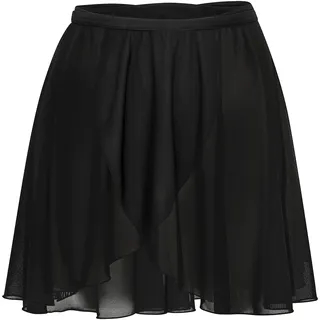 tanzmuster Ballett Wickelrock Damen - Karlotta - feiner, elastischer Netzstoff - Wickelband aus Lycra - schwarzer Ballettrock - Ballettkleidung für Erwachsene - 38