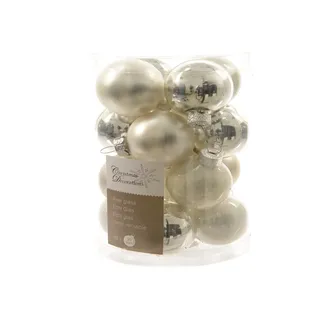 Kaemingk Weihnachtskugeln Christbaumschmuck Mini Silber weiß 16Stück
