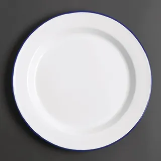 Olympia emaillierte Essteller weiß-blau 24,5cm