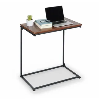 Relaxdays Beistelltisch für Laptop Dunkelbraun,Schwarz